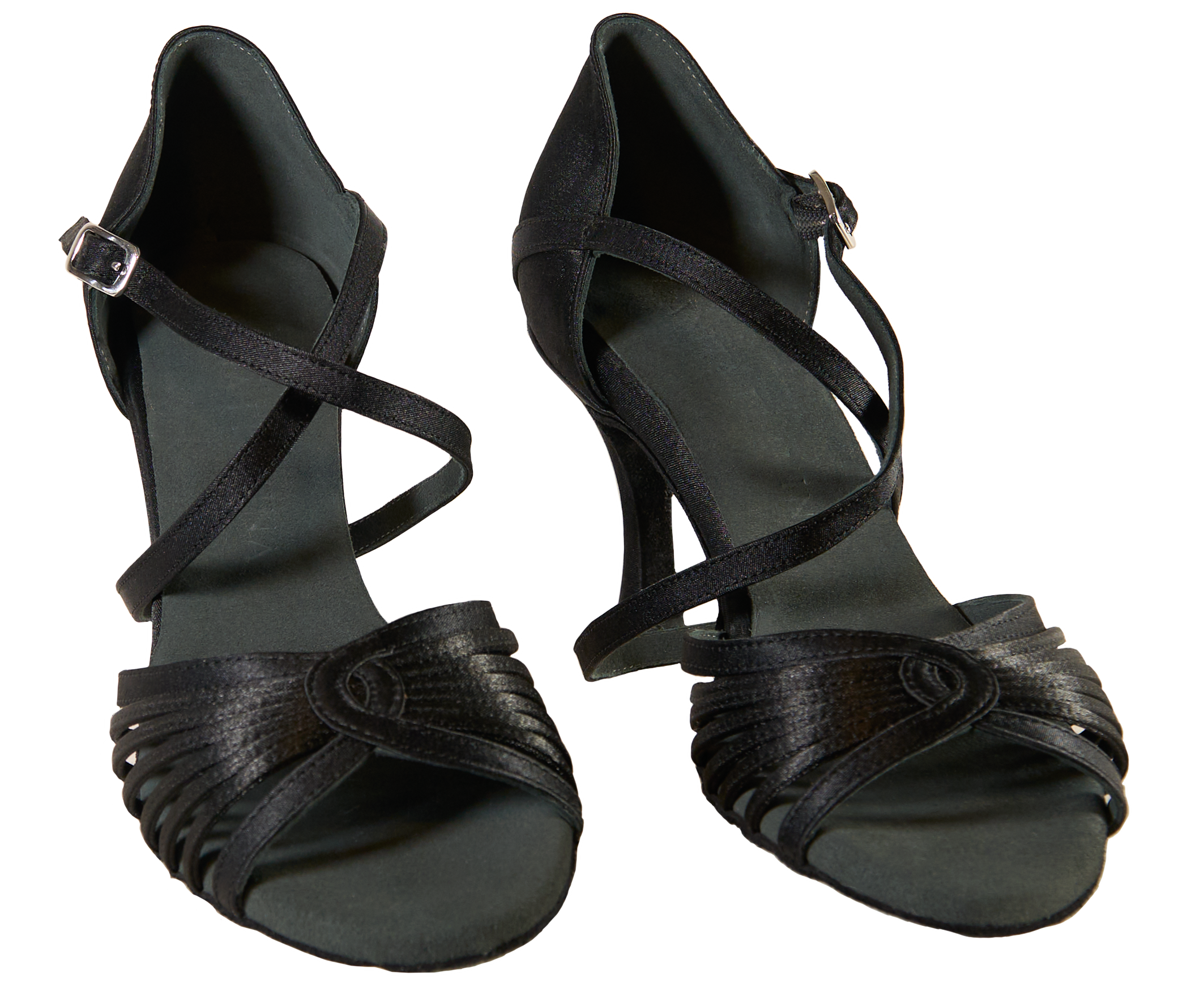 Verona Ladies Latin Dance Shoes Satin Black